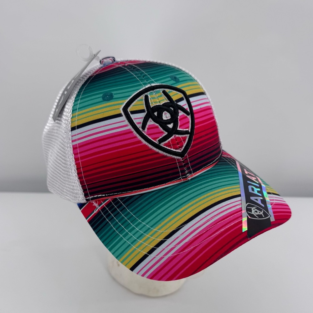 Ariat Aztec Multicolor Baseball Hat Mesh Cap Adjustable Snapback Embroidered New